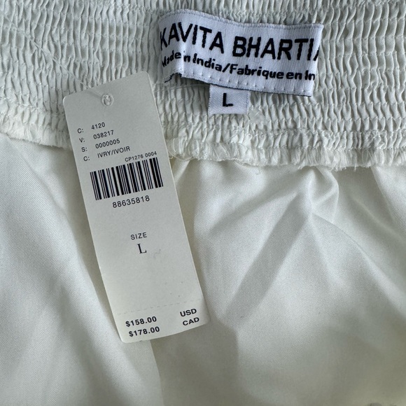 Anthropologie Kavita Bhartia Ruffle Ivory Maxi Skirt Large - Picture 8 of 11